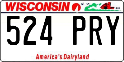 WI license plate 524PRY