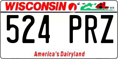WI license plate 524PRZ