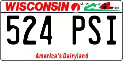 WI license plate 524PSI