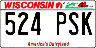 WI license plate 524PSK