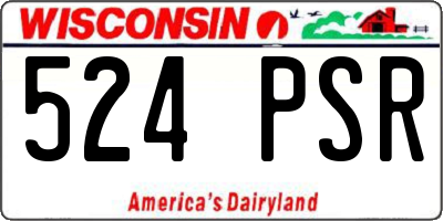 WI license plate 524PSR