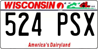 WI license plate 524PSX