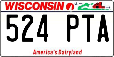 WI license plate 524PTA