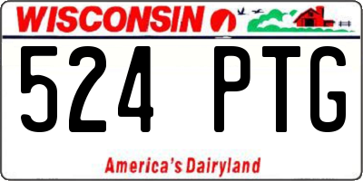 WI license plate 524PTG