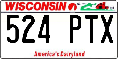 WI license plate 524PTX