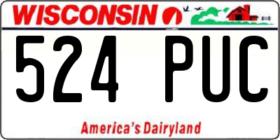 WI license plate 524PUC