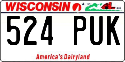 WI license plate 524PUK