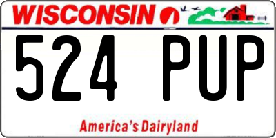 WI license plate 524PUP