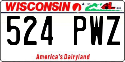 WI license plate 524PWZ