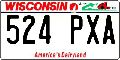 WI license plate 524PXA