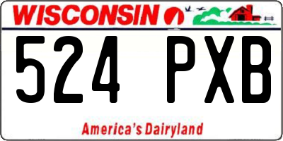 WI license plate 524PXB