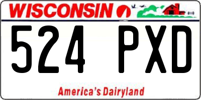 WI license plate 524PXD