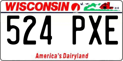 WI license plate 524PXE