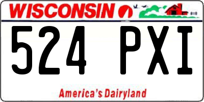 WI license plate 524PXI