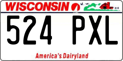 WI license plate 524PXL