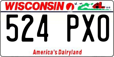 WI license plate 524PXO