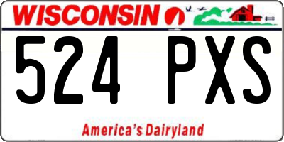 WI license plate 524PXS