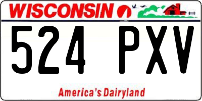 WI license plate 524PXV