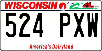 WI license plate 524PXW