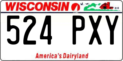 WI license plate 524PXY