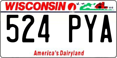 WI license plate 524PYA