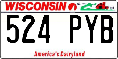 WI license plate 524PYB