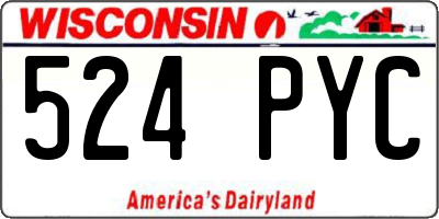 WI license plate 524PYC