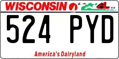 WI license plate 524PYD