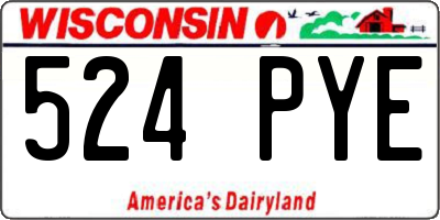 WI license plate 524PYE