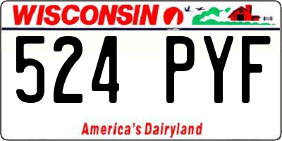 WI license plate 524PYF