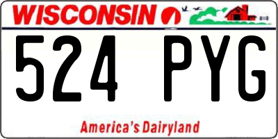 WI license plate 524PYG