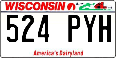 WI license plate 524PYH