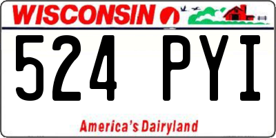 WI license plate 524PYI