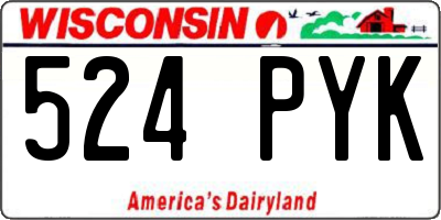 WI license plate 524PYK
