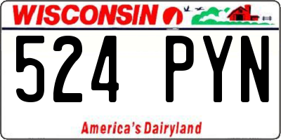 WI license plate 524PYN