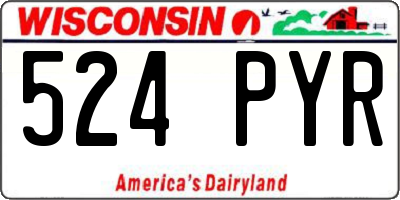 WI license plate 524PYR