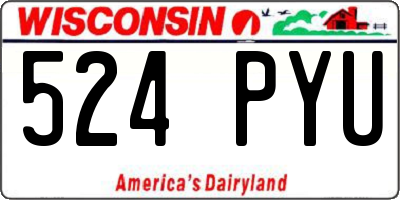 WI license plate 524PYU