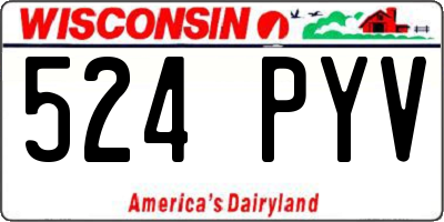 WI license plate 524PYV