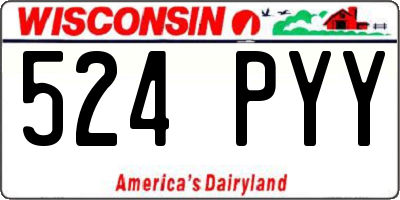 WI license plate 524PYY