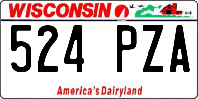 WI license plate 524PZA