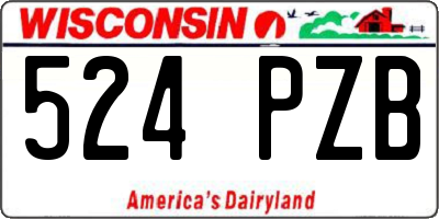 WI license plate 524PZB