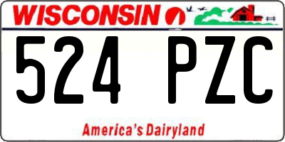 WI license plate 524PZC