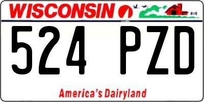 WI license plate 524PZD