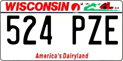 WI license plate 524PZE
