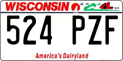 WI license plate 524PZF