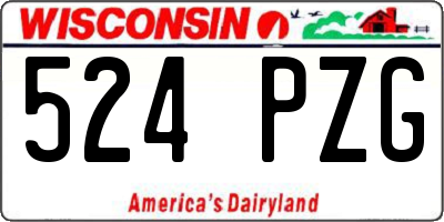 WI license plate 524PZG