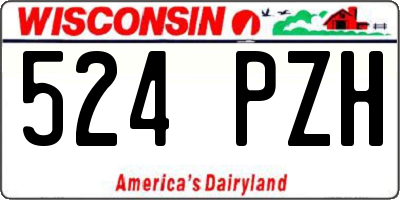 WI license plate 524PZH