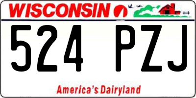 WI license plate 524PZJ
