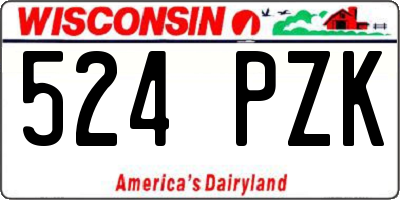 WI license plate 524PZK