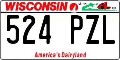 WI license plate 524PZL